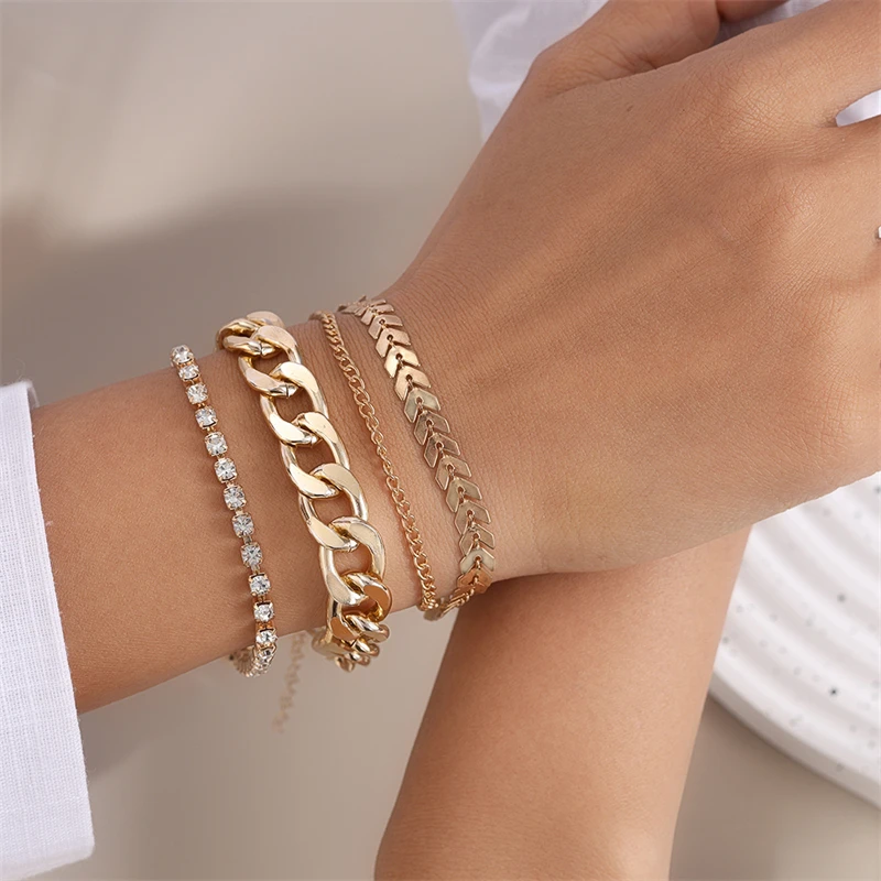 3Pcs/Set Handmade Fishbone Chain Bracelets for Women Gold Color Zinc Alloy Bracelets Jewelry DIY Birthday Party Gifts
3Pcs/Set Handmade Fishbone Chain Bracelets for Women Gold Color Zinc Alloy Bracelets Jewelry DIY Birthday Party Gifts
