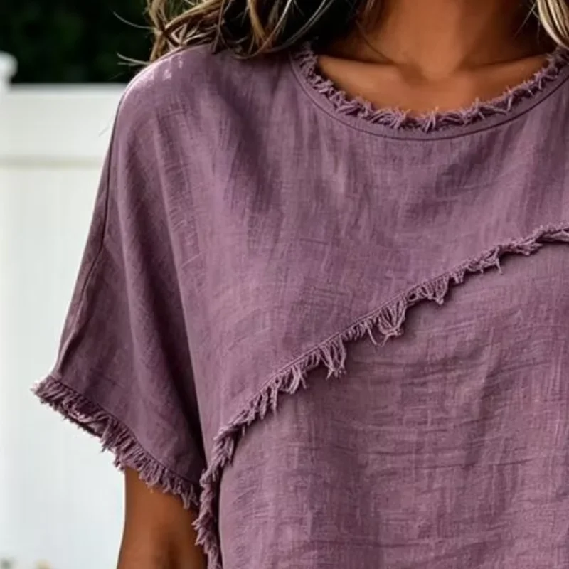 Women Breathable Tops Crew Neck Short Sleeve Pure Color Loose Fit Summer Tee Tops, Soft Touch Casual Summer Tees
Women Breathable Tops Crew Neck Short Sleeve Pure Color Loose Fit Summer Tee Tops, Soft Touch Casual Summer Tees