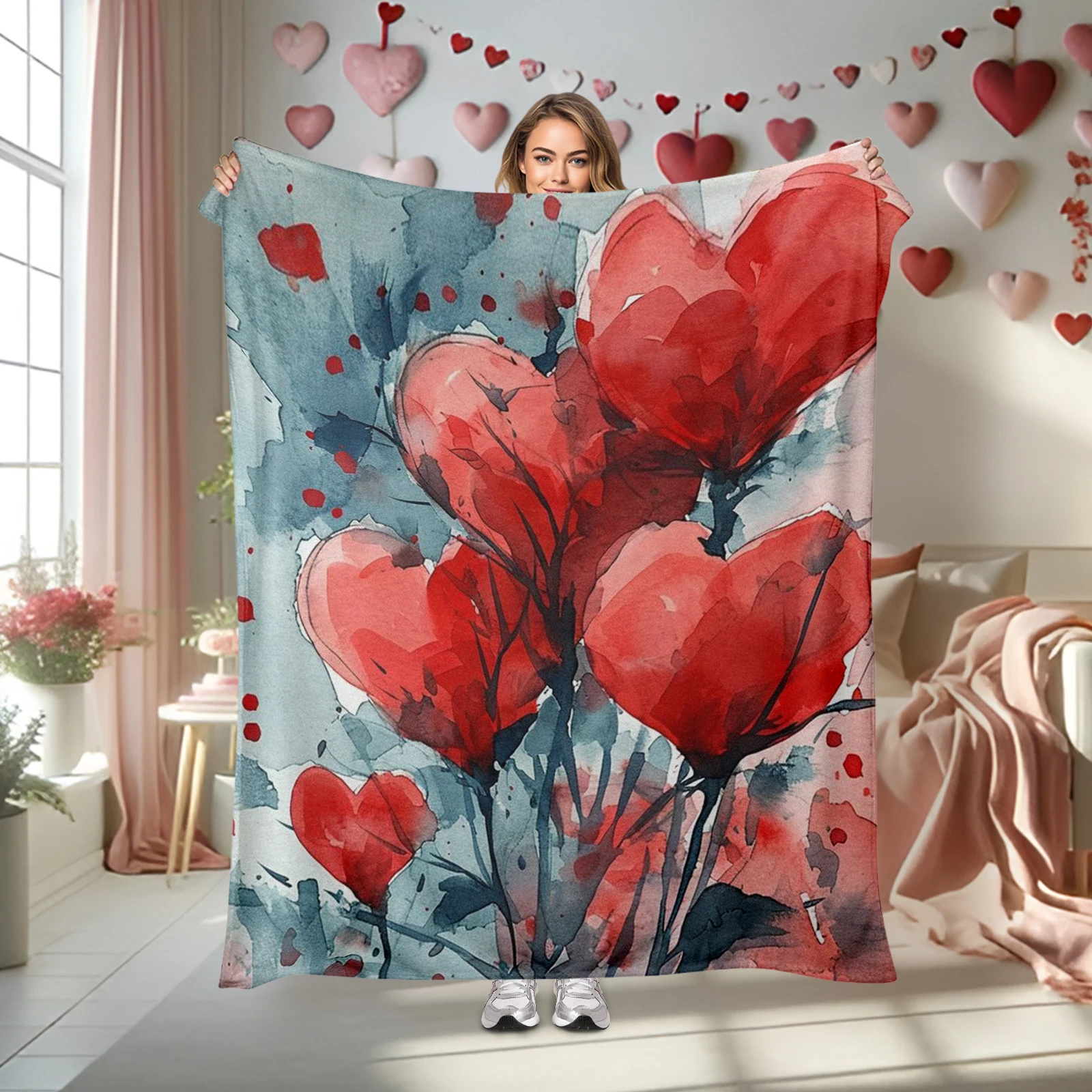 Watercolor Heart Themed Flannel Blanket Ideal As A Heartfelt Valentine S Gift Showing Deep Affection To Your Loved One
Watercolor Heart Themed Flannel Blanket Ideal As A Heartfelt Valentine S Gift Showing Deep Affection To Your Loved One