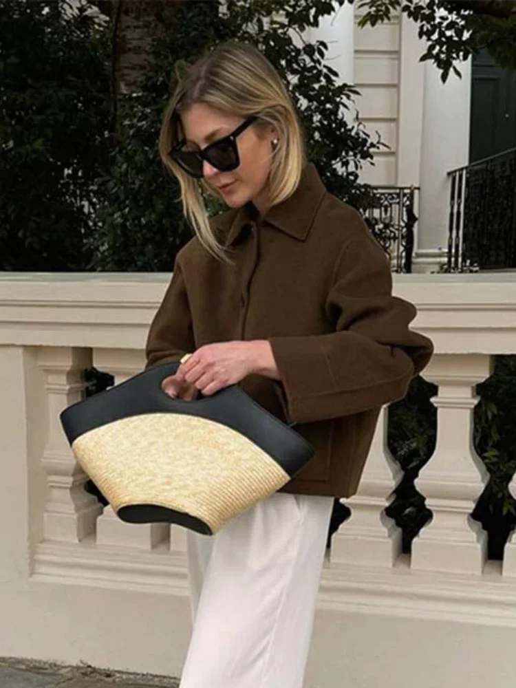 Women Fashion Solid Blends Jacket Chic Lapel Long Sleeves Single-breasted Short Coat 2024 New Autumn Lady Casual Streetwear
Women Fashion Solid Blends Jacket Chic Lapel Long Sleeves Single-breasted Short Coat 2024 New Autumn Lady Casual Streetwear