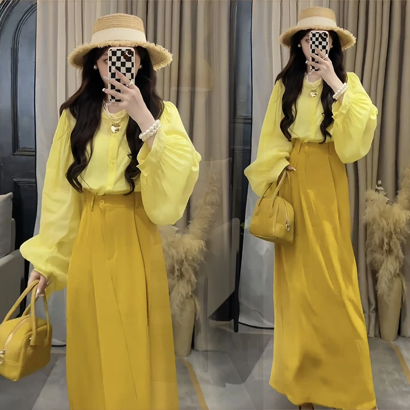 Casual Chic Women's Yellow Shirt Skirt Set Spring 2026 Loose Fit Fashionable Print Pattern High Waist Long Sleeve round Neck
Casual Chic Women's Yellow Shirt Skirt Set Spring 2026 Loose Fit Fashionable Print Pattern High Waist Long Sleeve round Neck