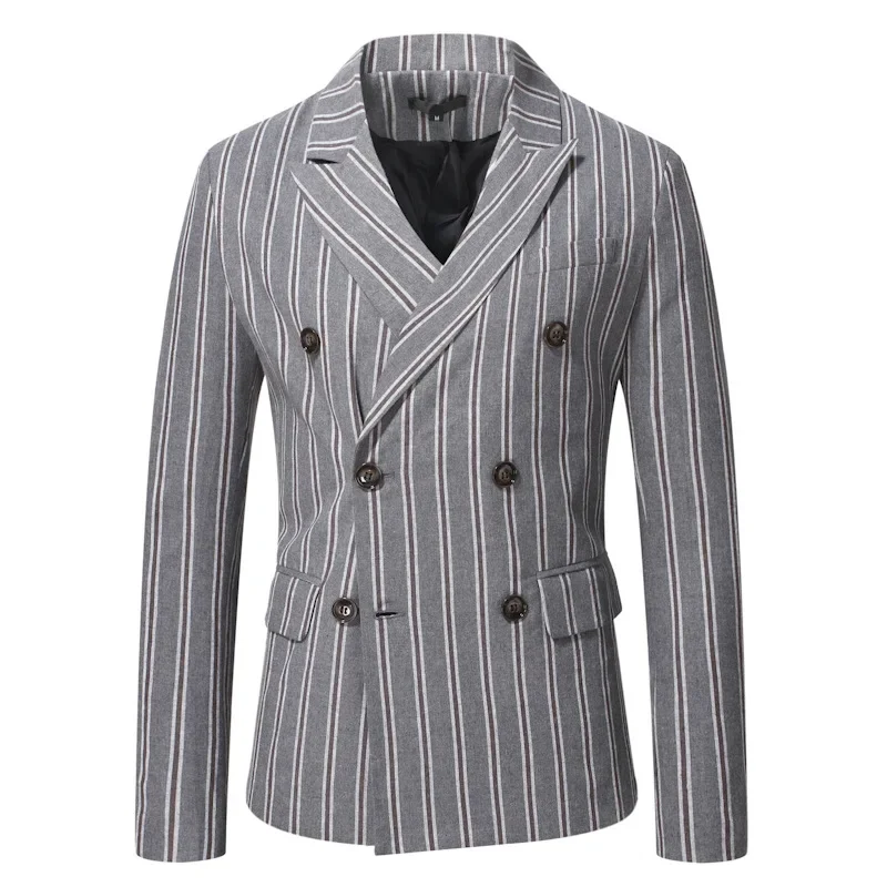 2023 Autumn/Winter New Men's Casual Double Breasted Suit Fashion Stripe Small Suit
2023 Autumn/Winter New Men's Casual Double Breasted Suit Fashion Stripe Small Suit