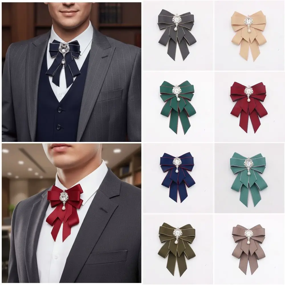 Fashion Ribbon Bowtie Rhinestone Crystal Bow Tie Fabric Cloth Art Handmade Ribbon Bow Brooch For Men and Women
Fashion Ribbon Bowtie Rhinestone Crystal Bow Tie Fabric Cloth Art Handmade Ribbon Bow Brooch For Men and Women