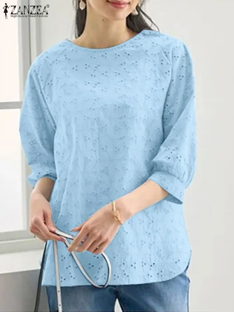 ZANZEA 3/4 Sleeve 2024 Summer Shirts Lace Patchwork Hollow Out Elegant Women Blouses Holiday O Neck Fashion Casual Loose Blusas
ZANZEA 3/4 Sleeve 2024 Summer Shirts Lace Patchwork Hollow Out Elegant Women Blouses Holiday O Neck Fashion Casual Loose Blusas