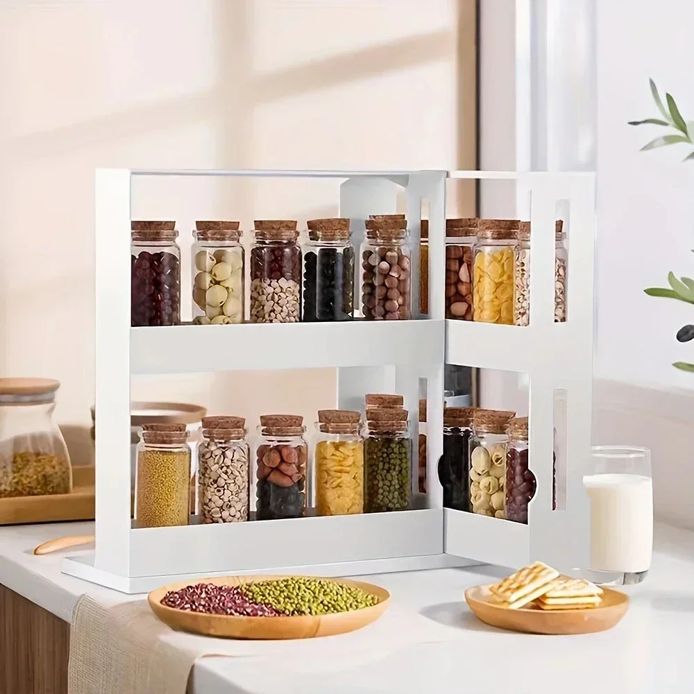 Spice Storage Rack 90 Degree Rotatable Organizer 2 Tier Cabinet Storage Rack Countertop Medicine Sundry for Bathroom Kitcken
Spice Storage Rack 90 Degree Rotatable Organizer 2 Tier Cabinet Storage Rack Countertop Medicine Sundry for Bathroom Kitcken