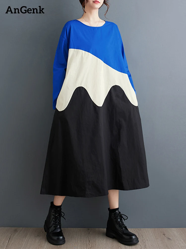 Patchwork Contrast Color Vintage Dresses For Women New Spring Autumn Loose Casual Long Sleeve Dress Fashion Elegant Clothes 2024
Patchwork Contrast Color Vintage Dresses For Women New Spring Autumn Loose Casual Long Sleeve Dress Fashion Elegant Clothes 2024