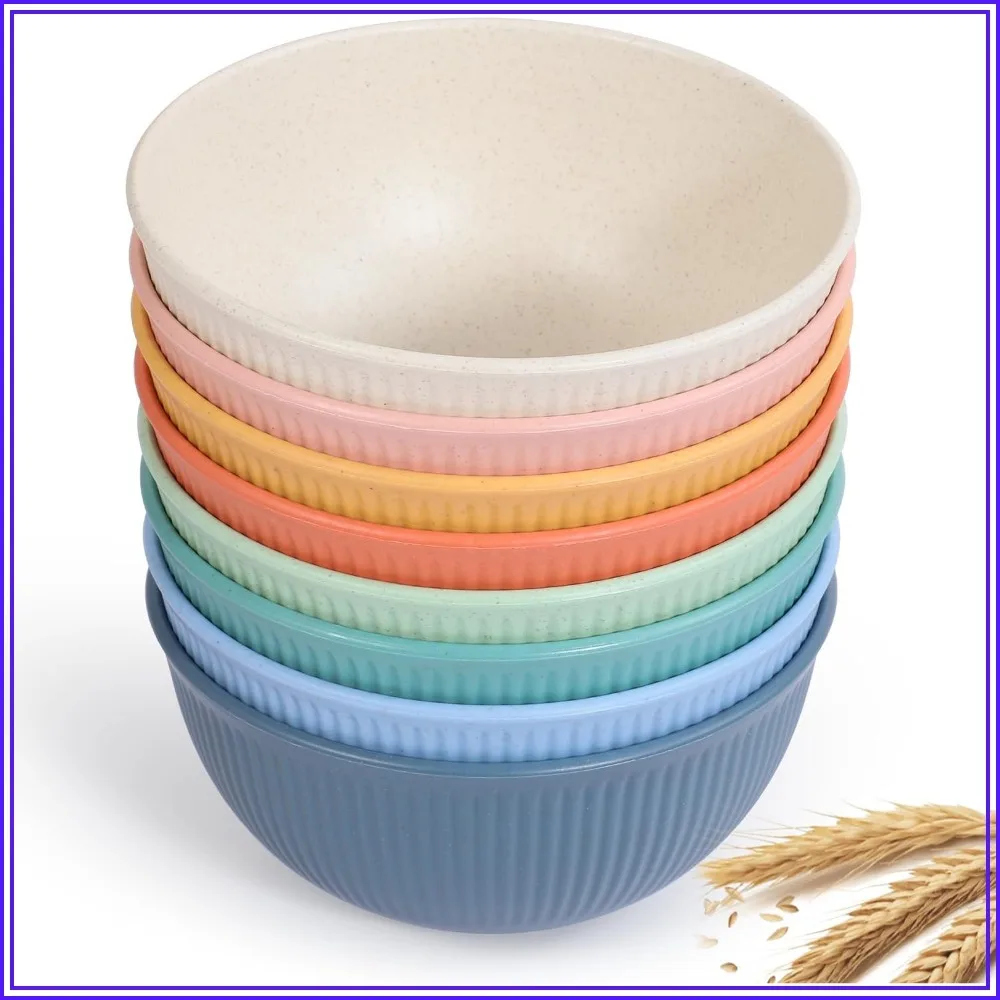 24 OZ Wheat Straw Fiber Bowl Set 8, Unbreakable Cereal Bowls, Microwave & Dishwasher Safe for Ramen, Soup, Salad
24 OZ Wheat Straw Fiber Bowl Set 8, Unbreakable Cereal Bowls, Microwave & Dishwasher Safe for Ramen, Soup, Salad
