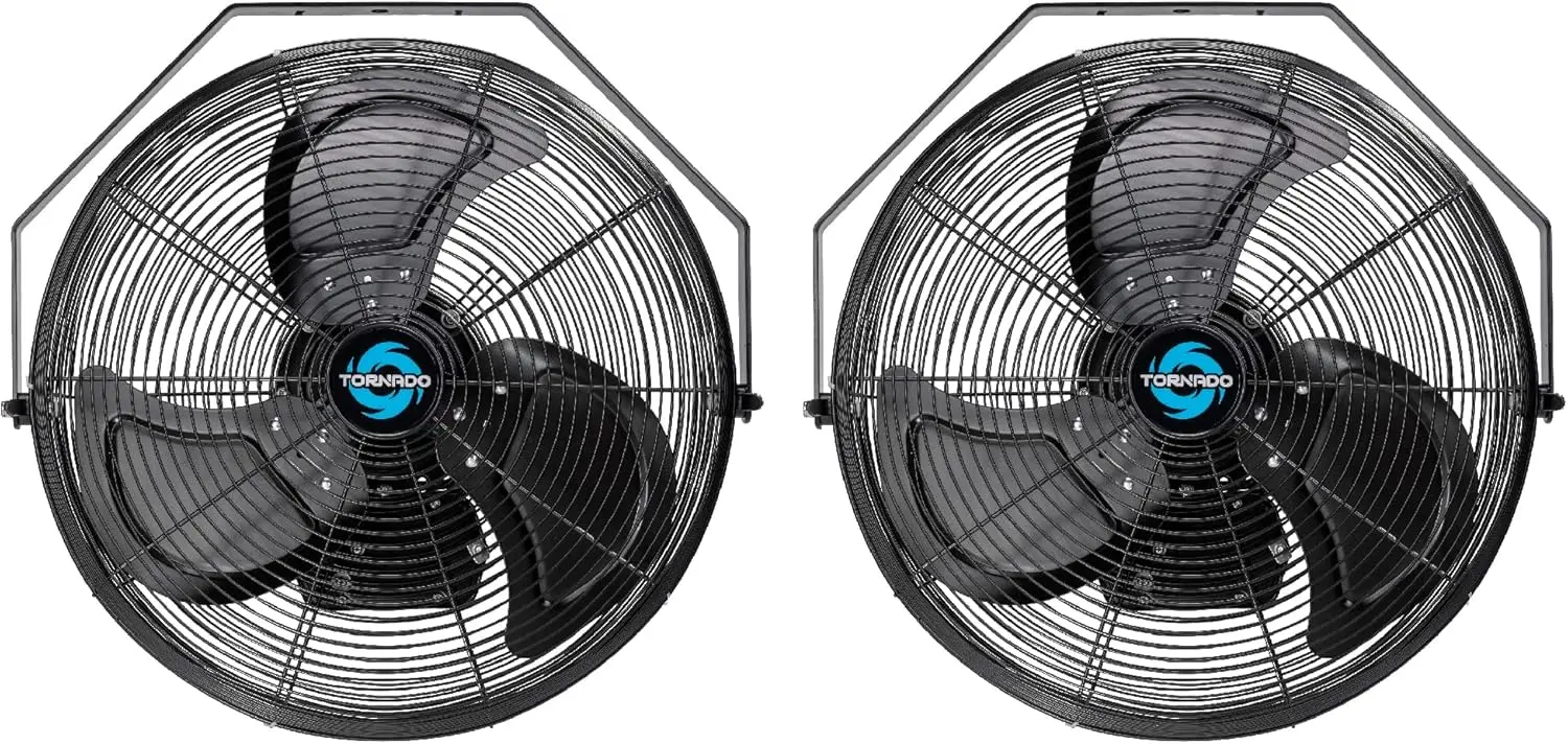 Wall-Mounted Industrial Fan, 2-Pack 18-Inch, IPX4 Water-Resistant Outdoor Rated, High Velocity, 3-Speed 4150 CFM, 1/6 HP, 6.6 ft Cord, UL Safety Listed for Commercial, Industrial, Greenhouse Use
Wall-Mounted Industrial Fan, 2-Pack 18-Inch, IPX4 Water-Resistant Outdoor Rated, High Velocity, 3-Speed 4150 CFM, 1/6 HP, 6.6 ft Cord, UL Safety Listed for Commercial, Industrial, Greenhouse Use