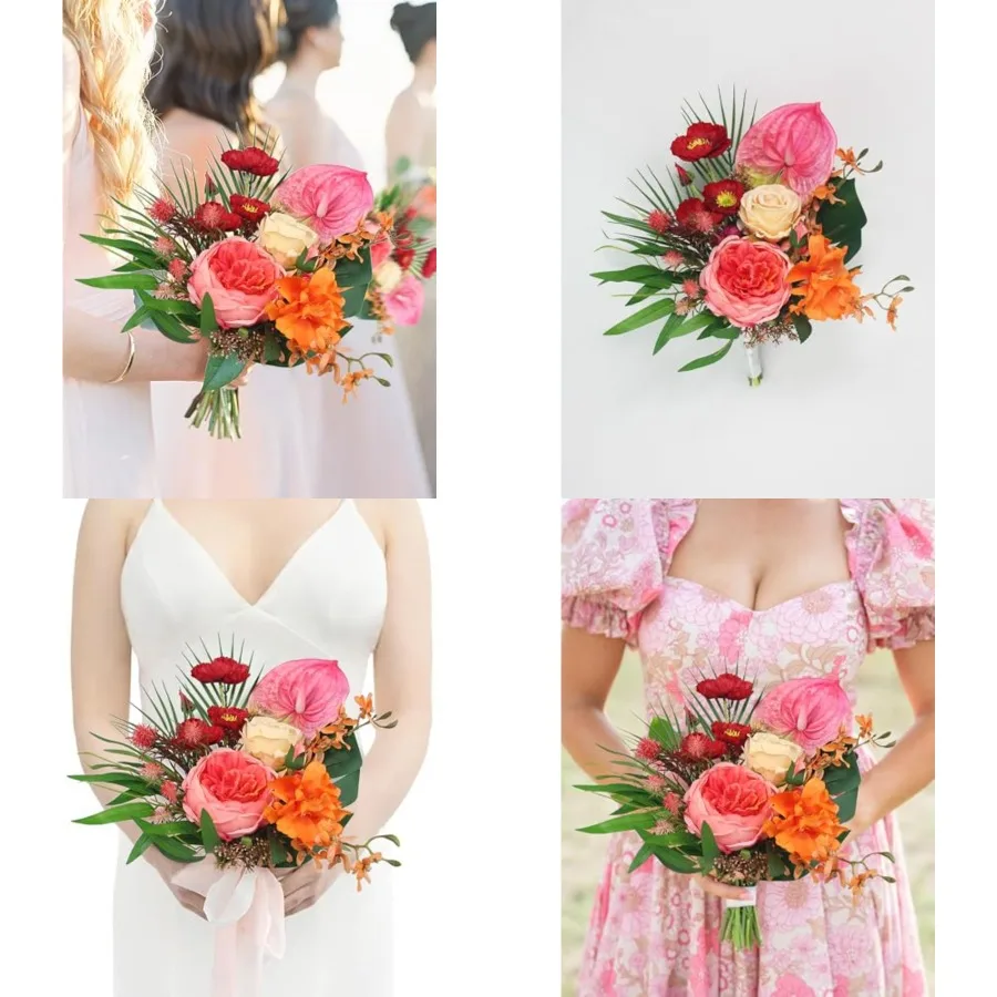 1Pc Tropical Flowers Wedding Bouquets for Bridesmaids Bride Orange Pink Bridesmaid Bridal Bouquet for Beach Wedding Prom
1Pc Tropical Flowers Wedding Bouquets for Bridesmaids Bride Orange Pink Bridesmaid Bridal Bouquet for Beach Wedding Prom