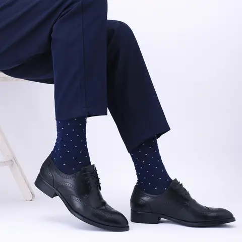 5 paires de chaussettes habillées pour hommes, grande taille, chaussettes d'équipage en coton peigné de haute qualité, chaussettes décontractées respirantes noires Cool Argyle pour hommes