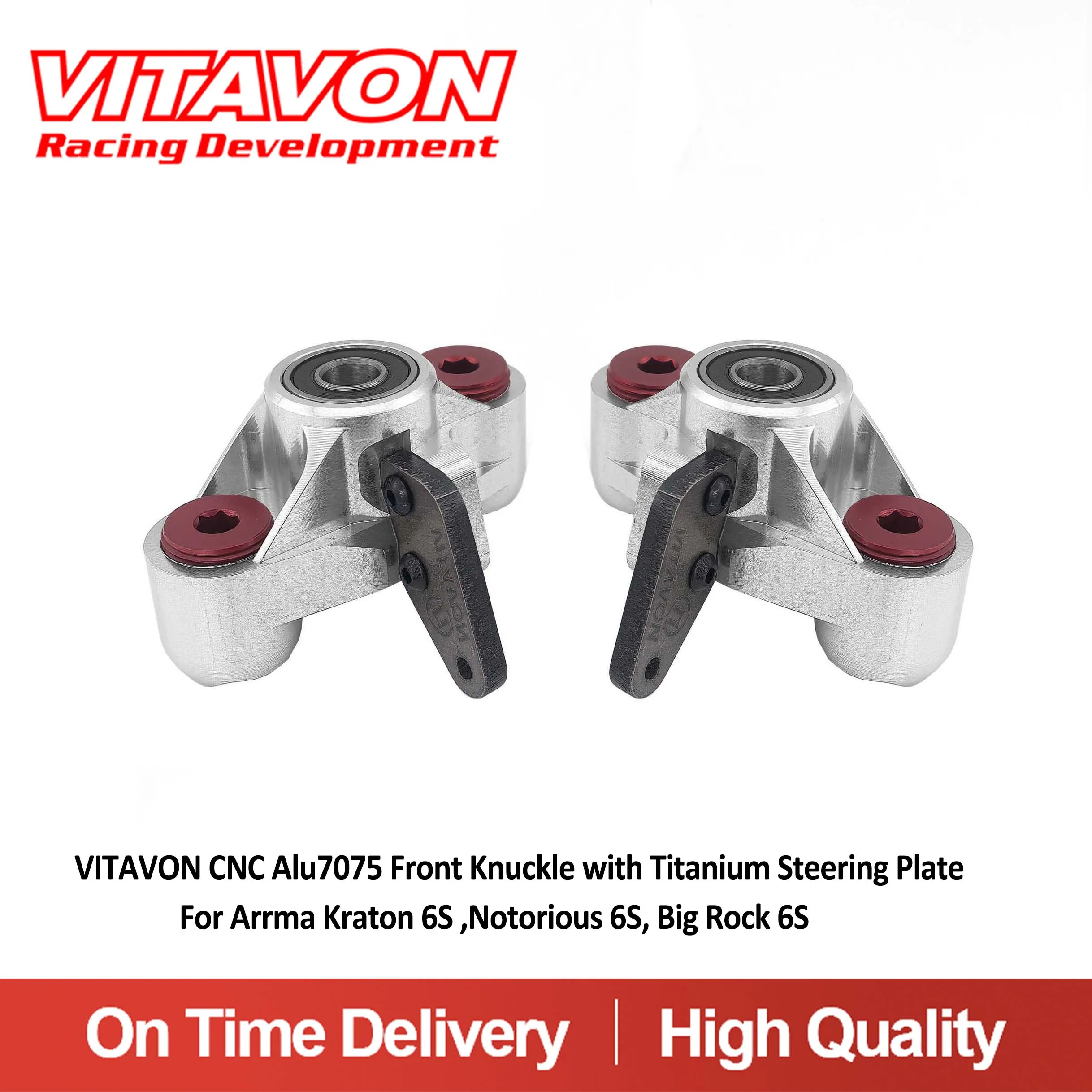 VITAVON CNC Alu7075 Front Knuckle with Titanium Steering Plate For kraton 6S Nortorious 6S
VITAVON CNC Alu7075 Front Knuckle with Titanium Steering Plate For kraton 6S Nortorious 6S