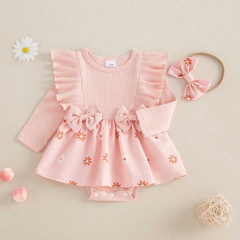 Baby Girls 2Pcs Floral Outfits Ruffle Long Sleeve Bow Front Romper with Headband Set Newborn Clothes
Baby Girls 2Pcs Floral Outfits Ruffle Long Sleeve Bow Front Romper with Headband Set Newborn Clothes