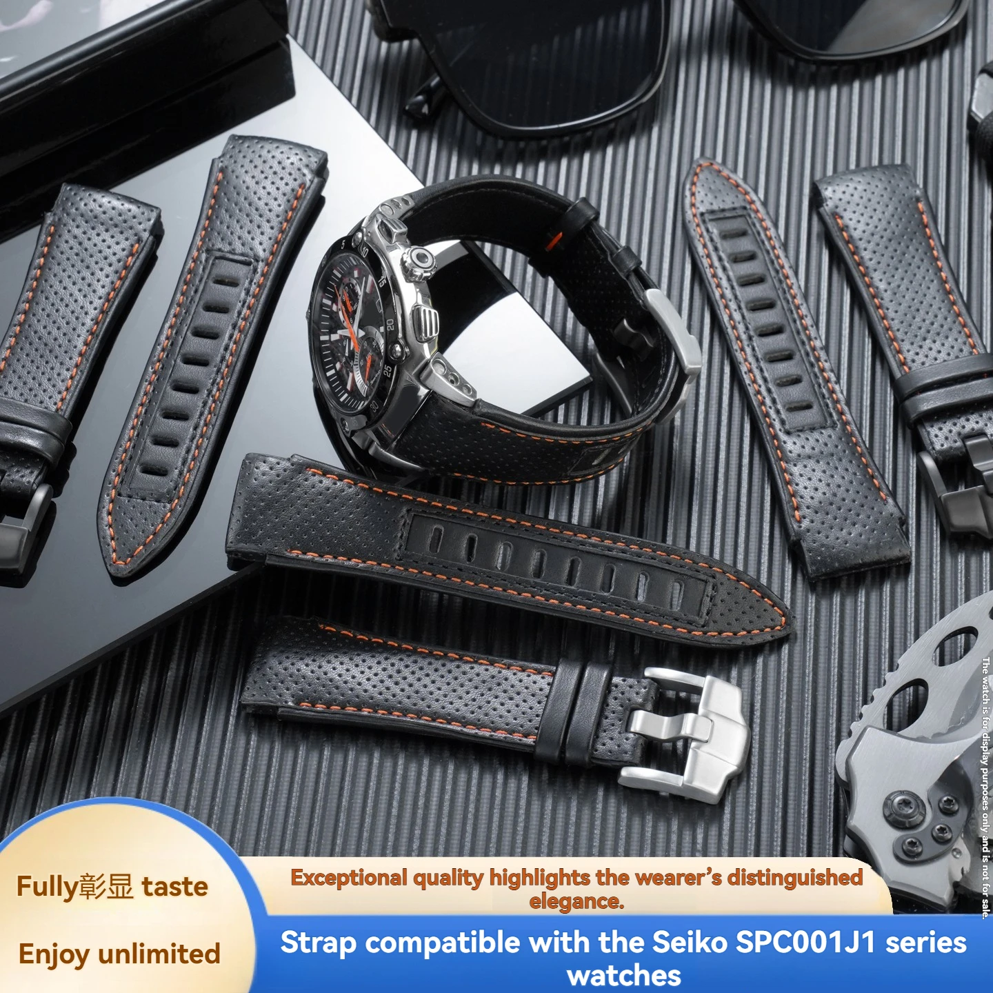 Men's Genuine Leather Replacement Watch Strap, 22mm, Buckle Style, for SEIKO SPC003, SPC039, SNJ021, and SNA749 Premier Series
Men's Genuine Leather Replacement Watch Strap, 22mm, Buckle Style, for SEIKO SPC003, SPC039, SNJ021, and SNA749 Premier Series
