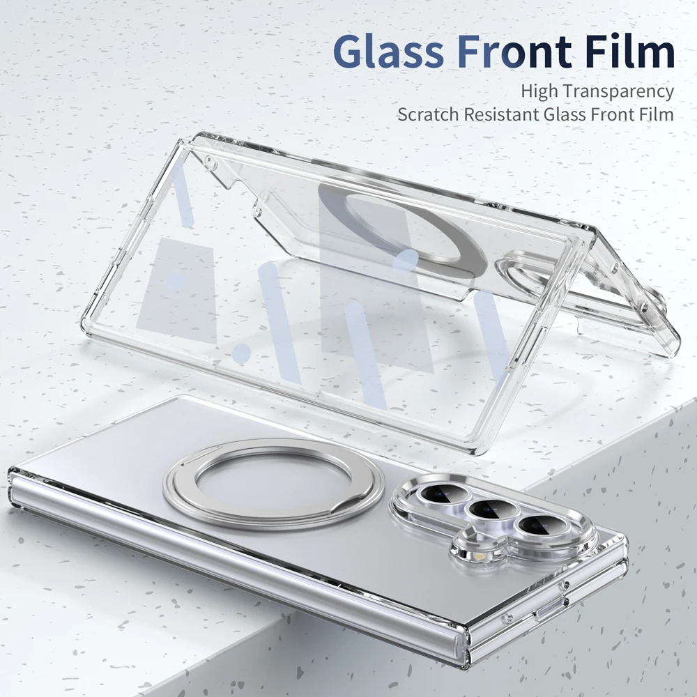 KEYSION 360° Rotating Magnetic Ring Stand Case for Samsung Galaxy Z Fold 7 5G Transparent PC Phone Cover with Screen Protector
KEYSION 360° Rotating Magnetic Ring Stand Case for Samsung Galaxy Z Fold 7 5G Transparent PC Phone Cover with Screen Protector