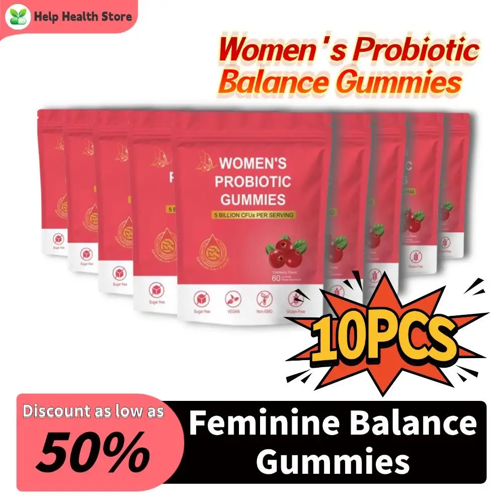 10pc Cranberry Probiotic Gummies For Women 60pcs Promote Digestive Health Support Vaginal PH Balance Yeast Control Vegan Formula
10pc Cranberry Probiotic Gummies For Women 60pcs Promote Digestive Health Support Vaginal PH Balance Yeast Control Vegan Formula