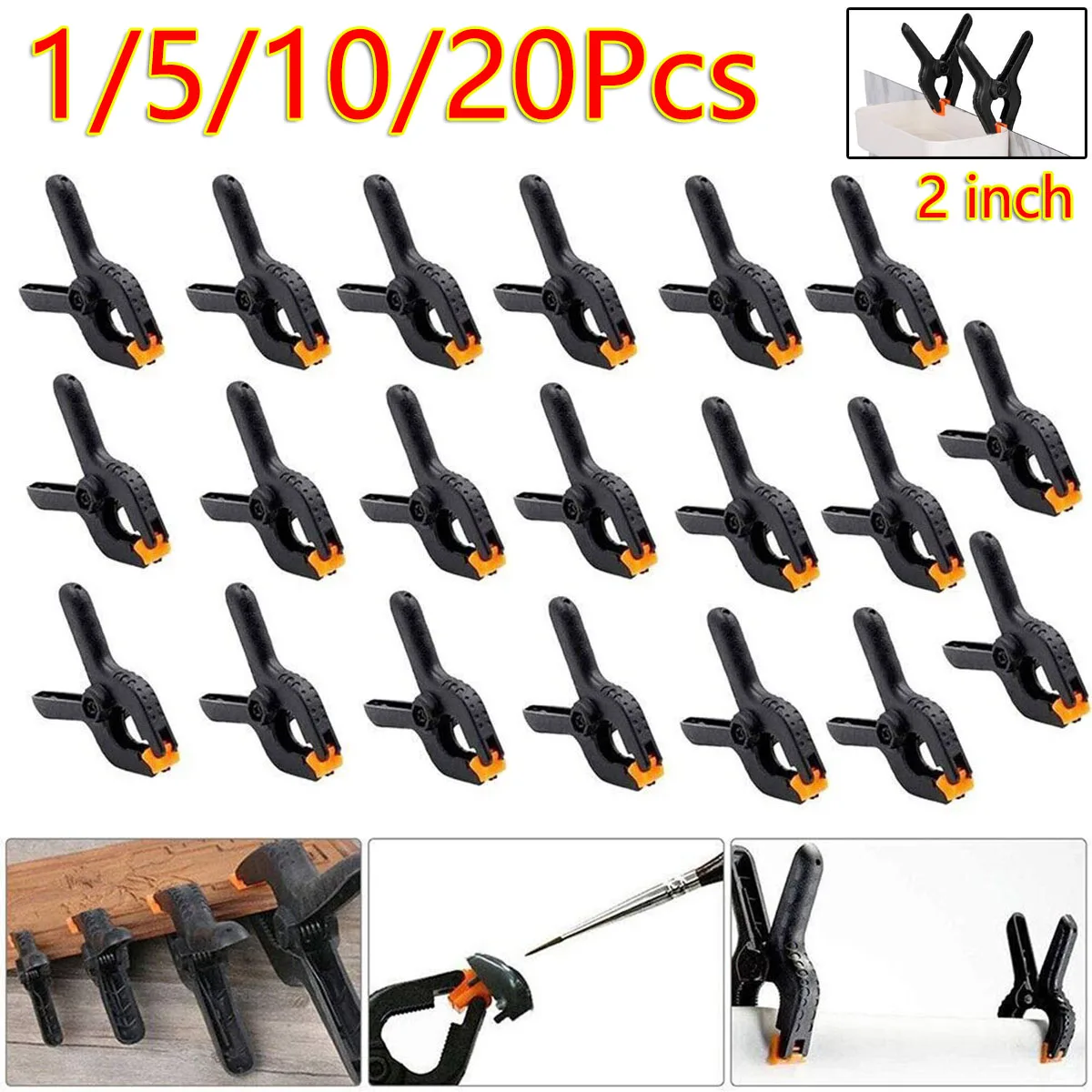 1/5/10/20Pc 2inch Plastic Nylon Clamps Adjustable Woodworking Clip DIY Wood Working Tool Spring Clips Carpentry Crafts Outillage
1/5/10/20Pc 2inch Plastic Nylon Clamps Adjustable Woodworking Clip DIY Wood Working Tool Spring Clips Carpentry Crafts Outillage