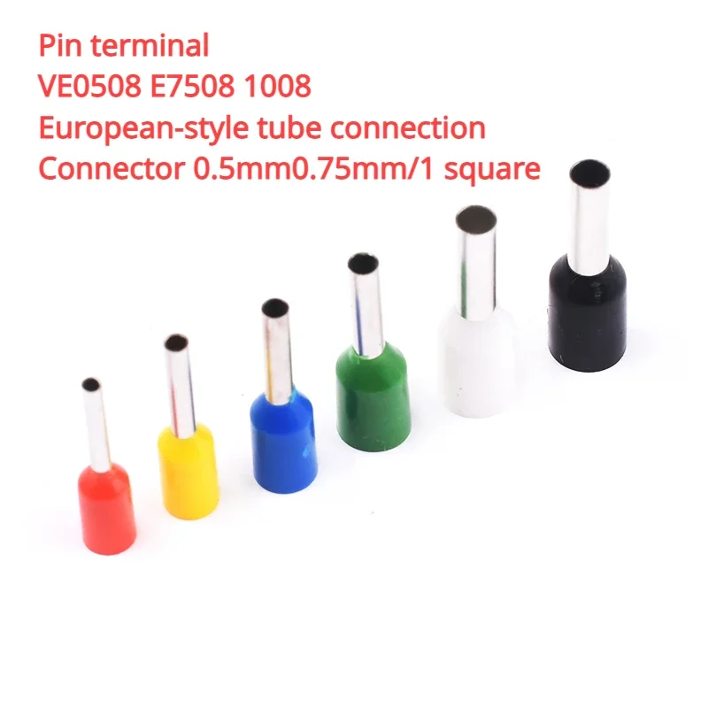 Pin terminal VE0508 E7508 1008 European tube type wiring connector 0.5mm0.75mm/1 square meter
Pin terminal VE0508 E7508 1008 European tube type wiring connector 0.5mm0.75mm/1 square meter
