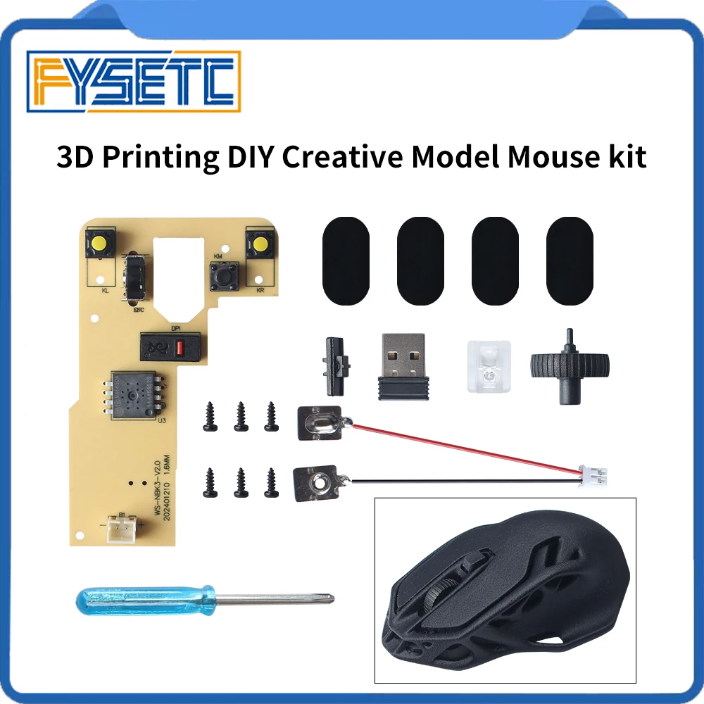 For Bambu lab 3D Printing Wireless Mouse DIY Creative Model 3D Printer Parts Computer Parts
For Bambu lab 3D Printing Wireless Mouse DIY Creative Model 3D Printer Parts Computer Parts