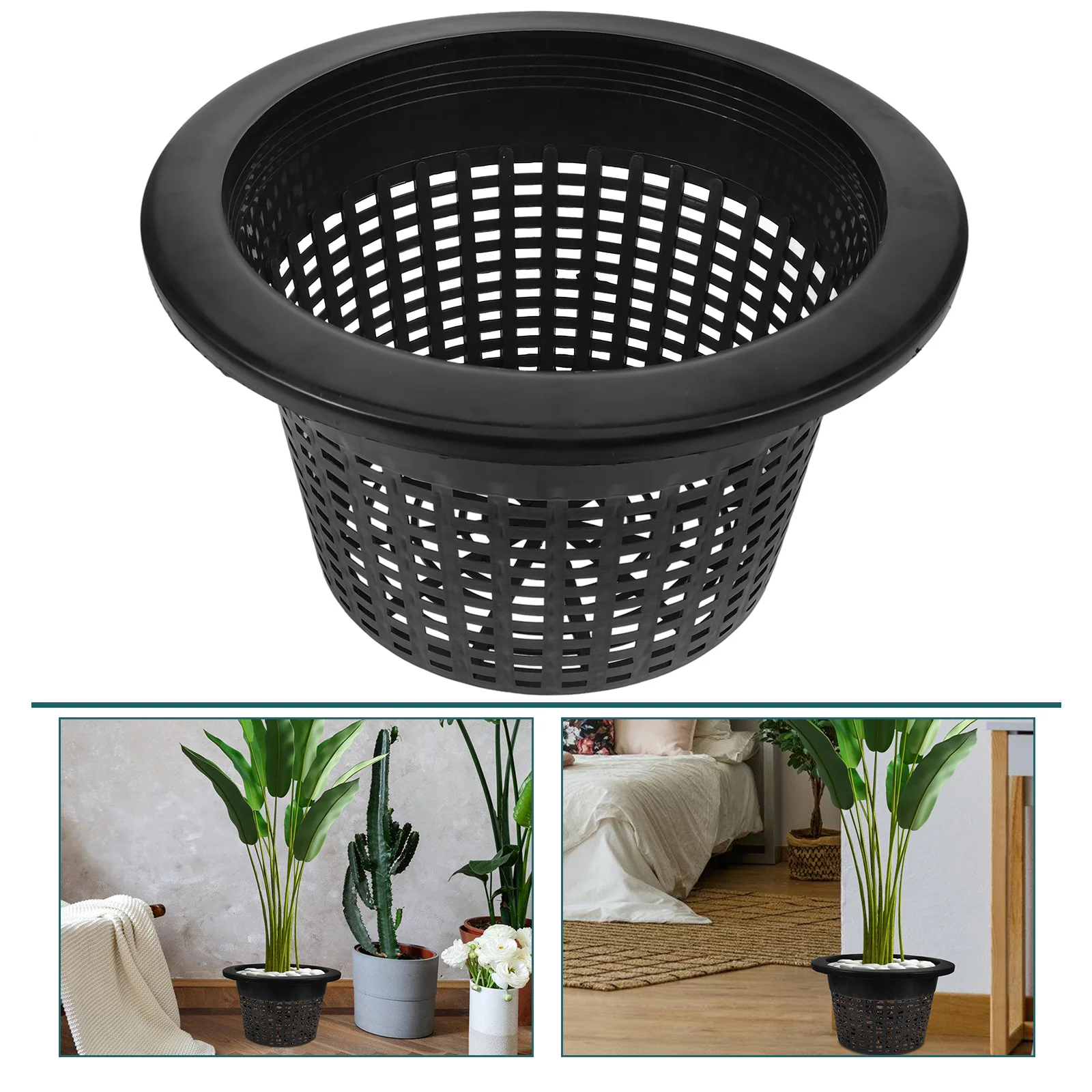 Large Mesh Bottom Flower Pot Black Thick Rimmed Hydroponic Basket Garden Containers with Breathable Bottom Soil Spillage
Large Mesh Bottom Flower Pot Black Thick Rimmed Hydroponic Basket Garden Containers with Breathable Bottom Soil Spillage