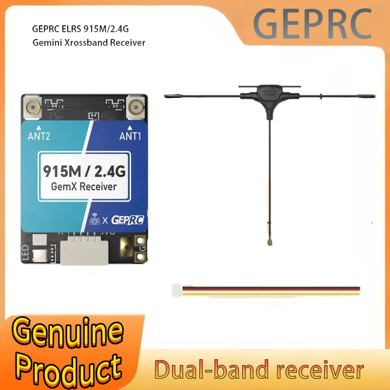 GEPRC ELRS 915M / 2.4G GemX Gemini Receiver 25-1000Hz Refresh Rate Voltage 5V Return Power 100mw Antenna for RC FPV Drone Parts
GEPRC ELRS 915M / 2.4G GemX Gemini Receiver 25-1000Hz Refresh Rate Voltage 5V Return Power 100mw Antenna for RC FPV Drone Parts