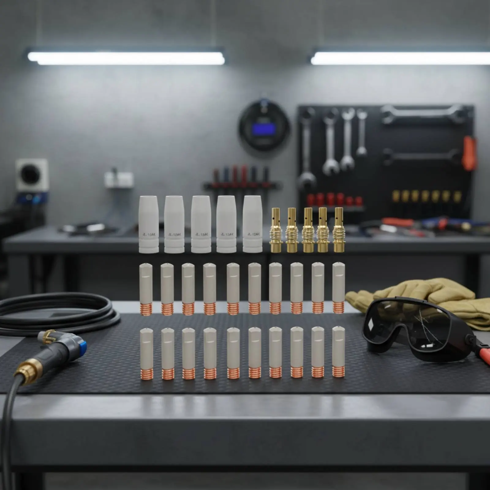 30 Pieces 15AK MIG Torch Consumable Kit Long-Lasting MIG Welder Contact Contact Points and Nozzles Set Metal-Joining Welding
30 Pieces 15AK MIG Torch Consumable Kit Long-Lasting MIG Welder Contact Contact Points and Nozzles Set Metal-Joining Welding