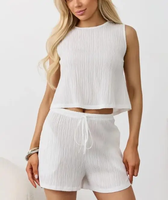 2026 Spring/Summer New Women's Fashion Casual Sleeveless Design Top and Shorts Set Women's Clothing
2026 Spring/Summer New Women's Fashion Casual Sleeveless Design Top and Shorts Set Women's Clothing