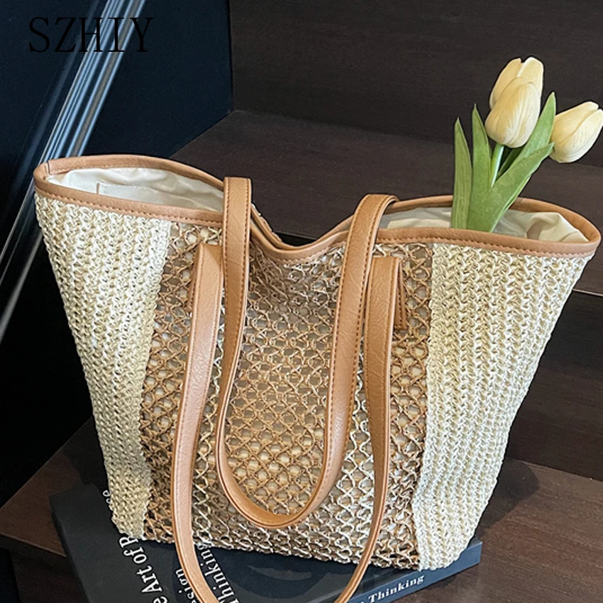 Summer Woven Bag Fashionable Women Shoulder Bag Luxurious Designer Color Blocked Straw Tote Vacation Beach Big Shopping Pocket
Summer Woven Bag Fashionable Women Shoulder Bag Luxurious Designer Color Blocked Straw Tote Vacation Beach Big Shopping Pocket