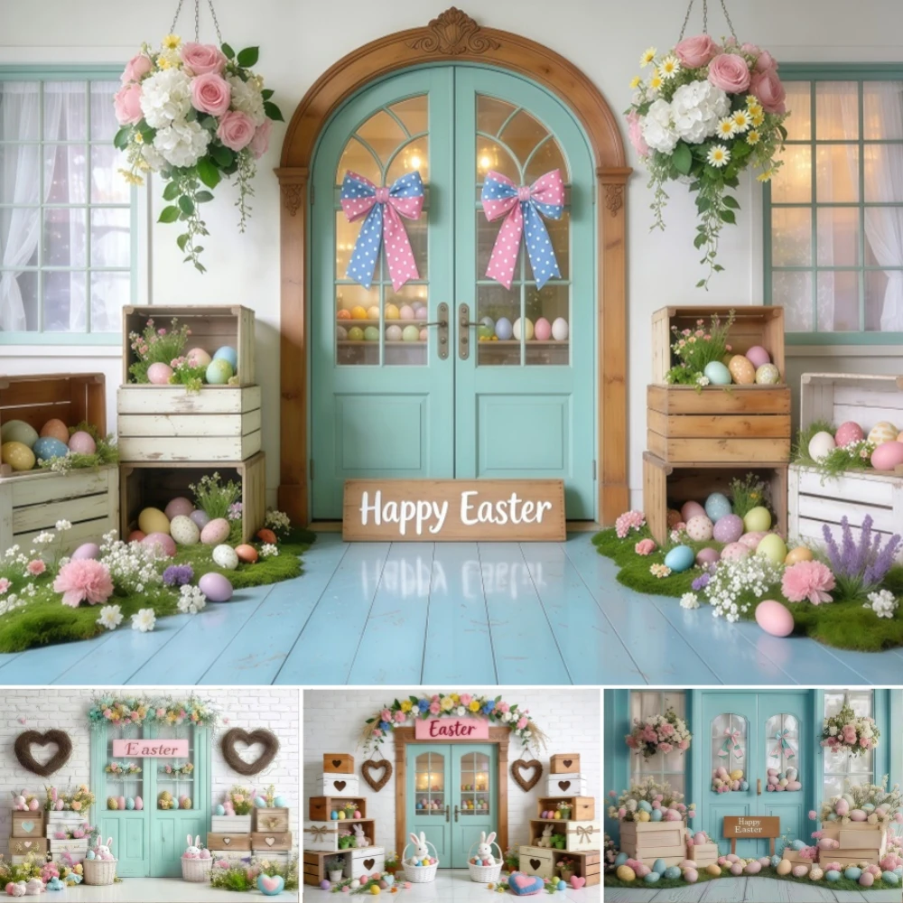 Easter Wooden DoorBackdrop Photo Spring Bunny Indoor Flower Eggs Kids Family Portrait Background Photography Booth Props
Easter Wooden DoorBackdrop Photo Spring Bunny Indoor Flower Eggs Kids Family Portrait Background Photography Booth Props