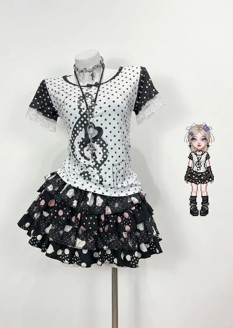 Japanese Subculture Sweet Elegant 2 Piece Sets Women Y2k Streetwear Print Polka Dots Patchwork Design Tops + Pleated Chic Skirt
Japanese Subculture Sweet Elegant 2 Piece Sets Women Y2k Streetwear Print Polka Dots Patchwork Design Tops + Pleated Chic Skirt