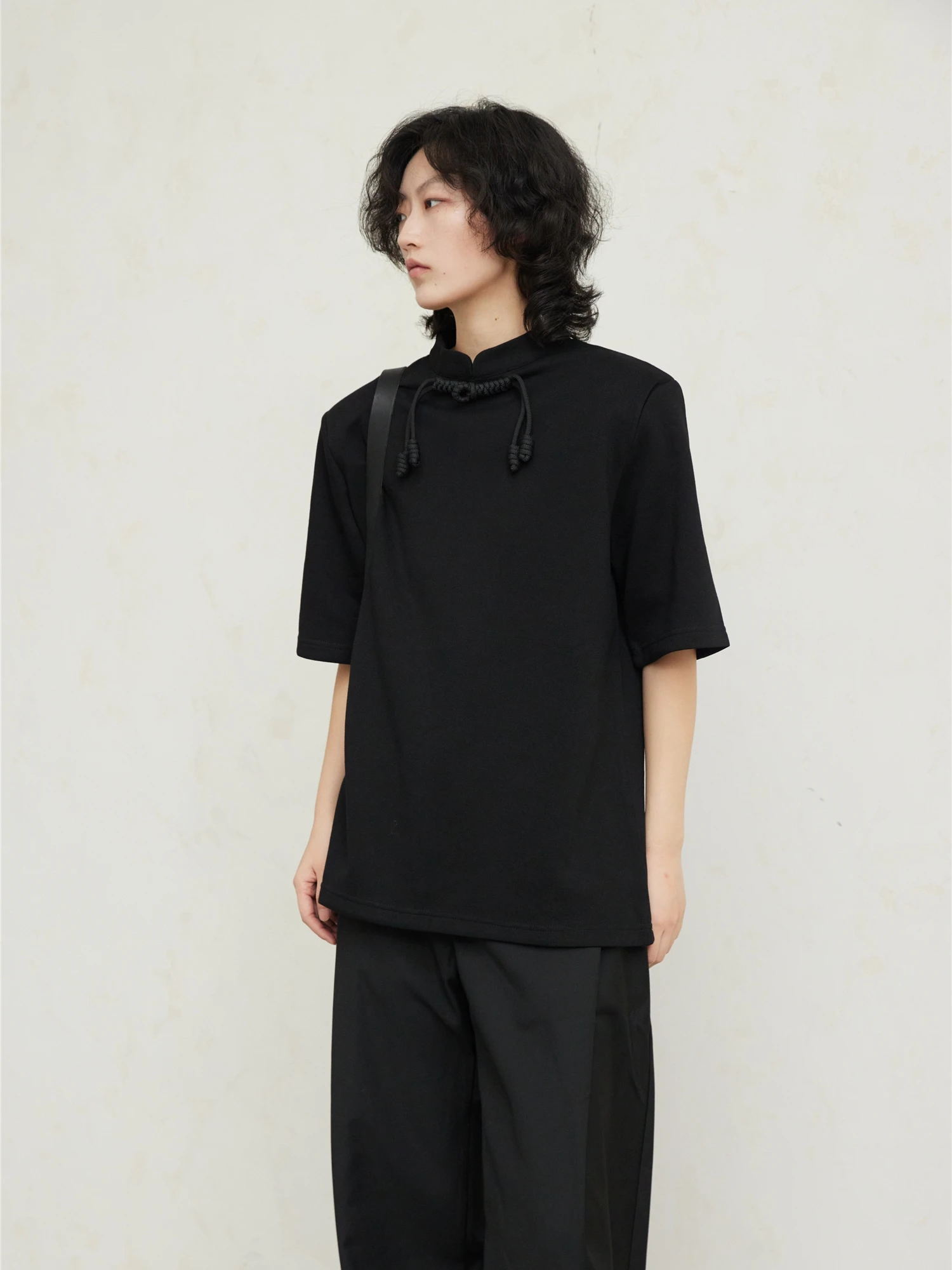 Sunvonnie23ss Chinese Style Button up Collar Loose Short Sleeve T-Shirt Versatile Top round Neck Cotton Summer Commute Style
Sunvonnie23ss Chinese Style Button up Collar Loose Short Sleeve T-Shirt Versatile Top round Neck Cotton Summer Commute Style
