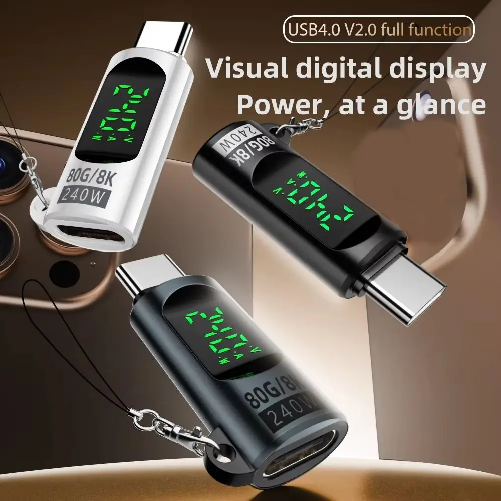 Адаптер USB-C OTG с LED-дисплеем, PD240W, USB-C (гнездо), алюминиевый, для мобильных устройств/ноутбуков
Адаптер USB-C OTG с LED-дисплеем, PD240W, USB-C (гнездо), алюминиевый, для мобильных устройств/ноутбуков