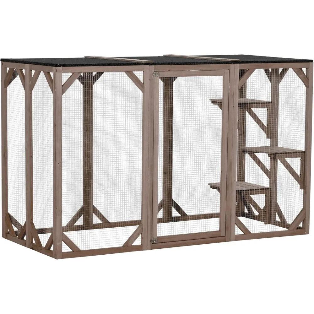 Outdoor Cat House, Catio Wooden Feral Cat Shelter, Cat Cage with Platforms, Large Enter Door, Weather Protection Asphalt Roof,
Outdoor Cat House, Catio Wooden Feral Cat Shelter, Cat Cage with Platforms, Large Enter Door, Weather Protection Asphalt Roof,