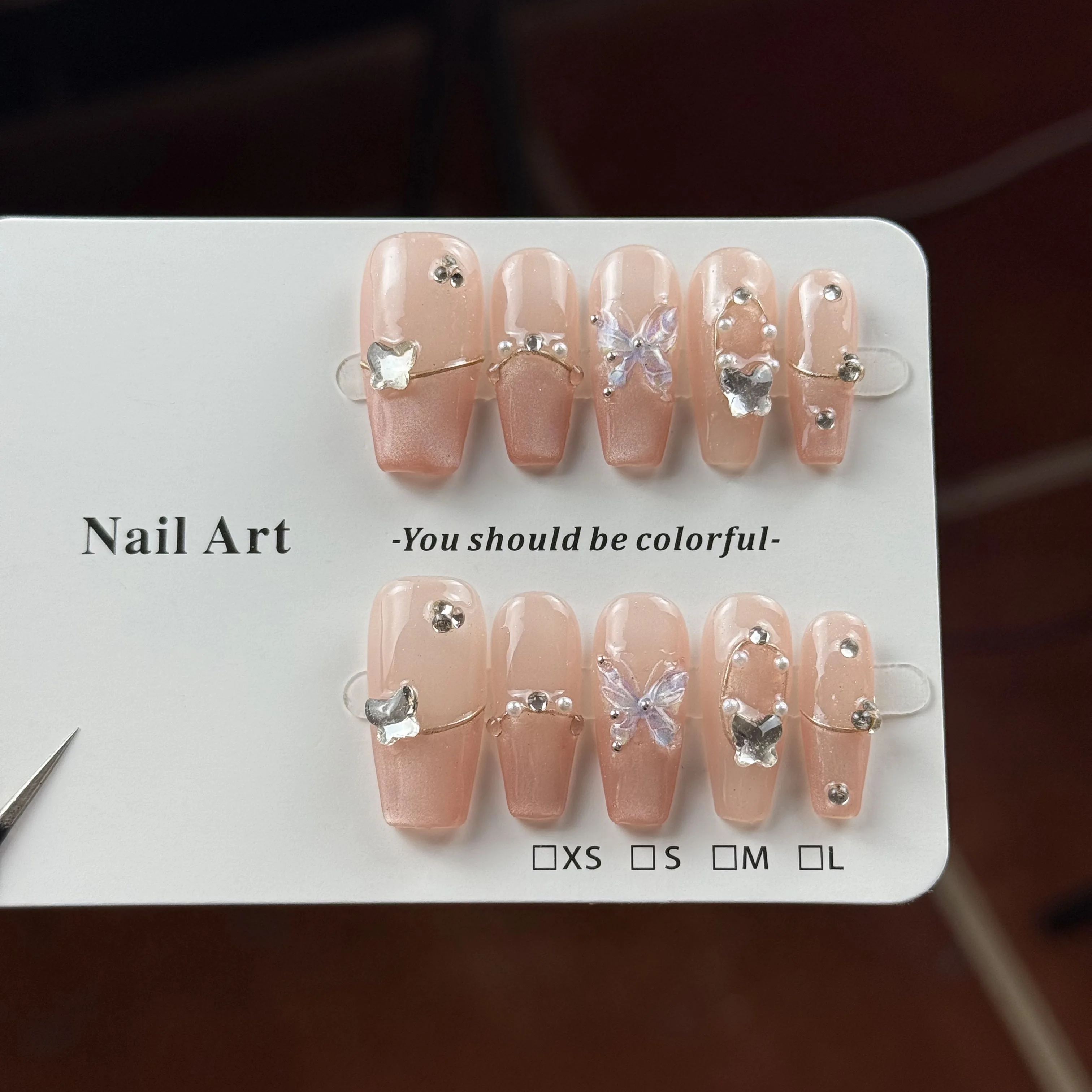 10pcs high-end Gentle and elegant style, hand-painted three-dimensional butterfly, sparkling small diamonds handmade French Tip
10pcs high-end Gentle and elegant style, hand-painted three-dimensional butterfly, sparkling small diamonds handmade French Tip