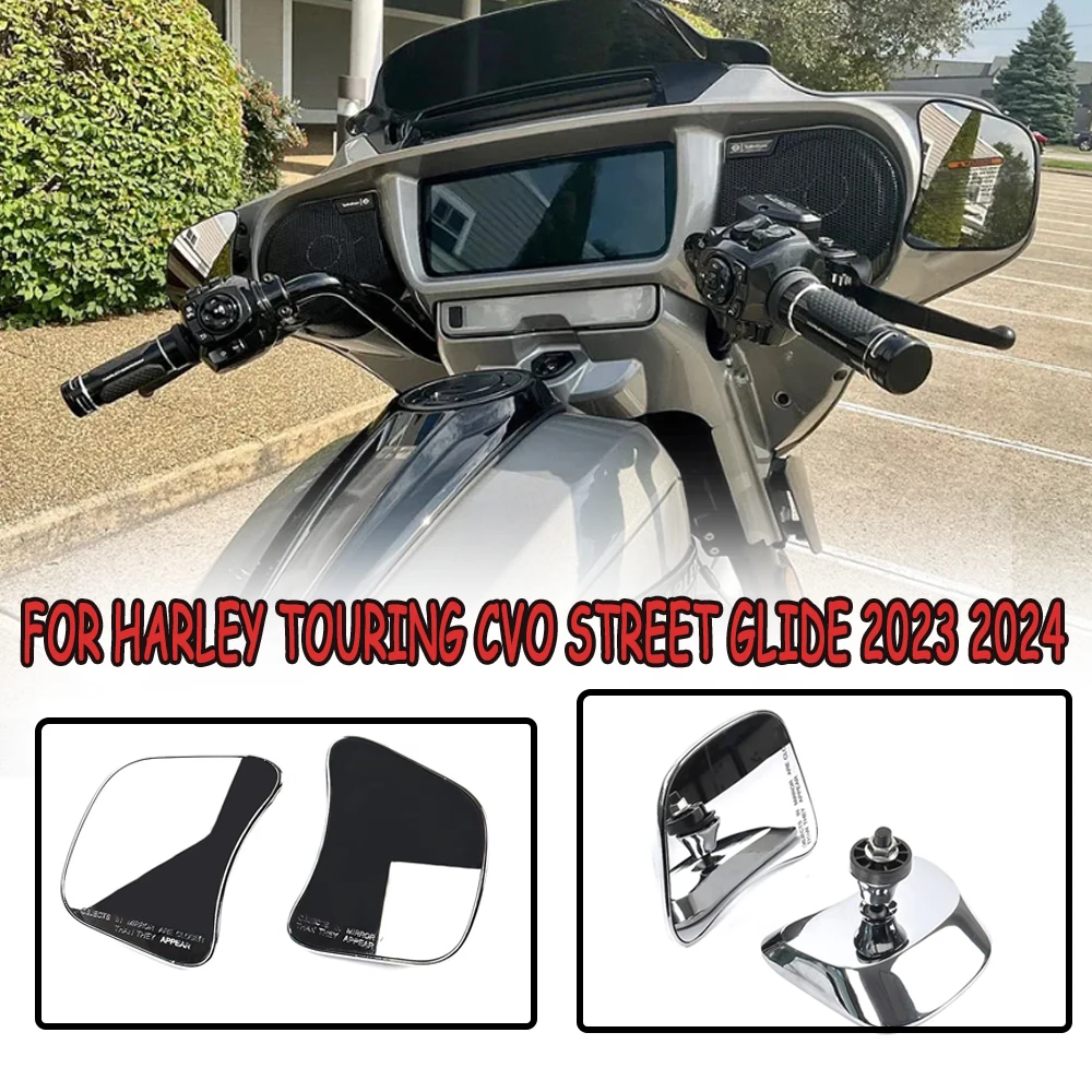 Для Harley Davidson Tour уличный скутер CVO уличный скутер 2023 2024, новое серебряное зеркало заднего вида с ручкой в стиле ретро 
Для Harley Davidson Tour уличный скутер CVO уличный скутер 2023 2024, новое серебряное зеркало заднего вида с ручкой в стиле ретро