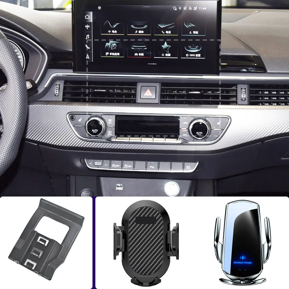 Автомобильный держатель для телефона AUDI A4 B9 A5 2017 2018 2019 2020 2021, Фиксированный кронштейн, специальное автомобильное крепление для телефона, Беспроводная зарядка
Автомобильный держатель для телефона AUDI A4 B9 A5 2017 2018 2019 2020 2021, Фиксированный кронштейн, специальное автомобильное крепление для телефона, Беспроводная зарядка