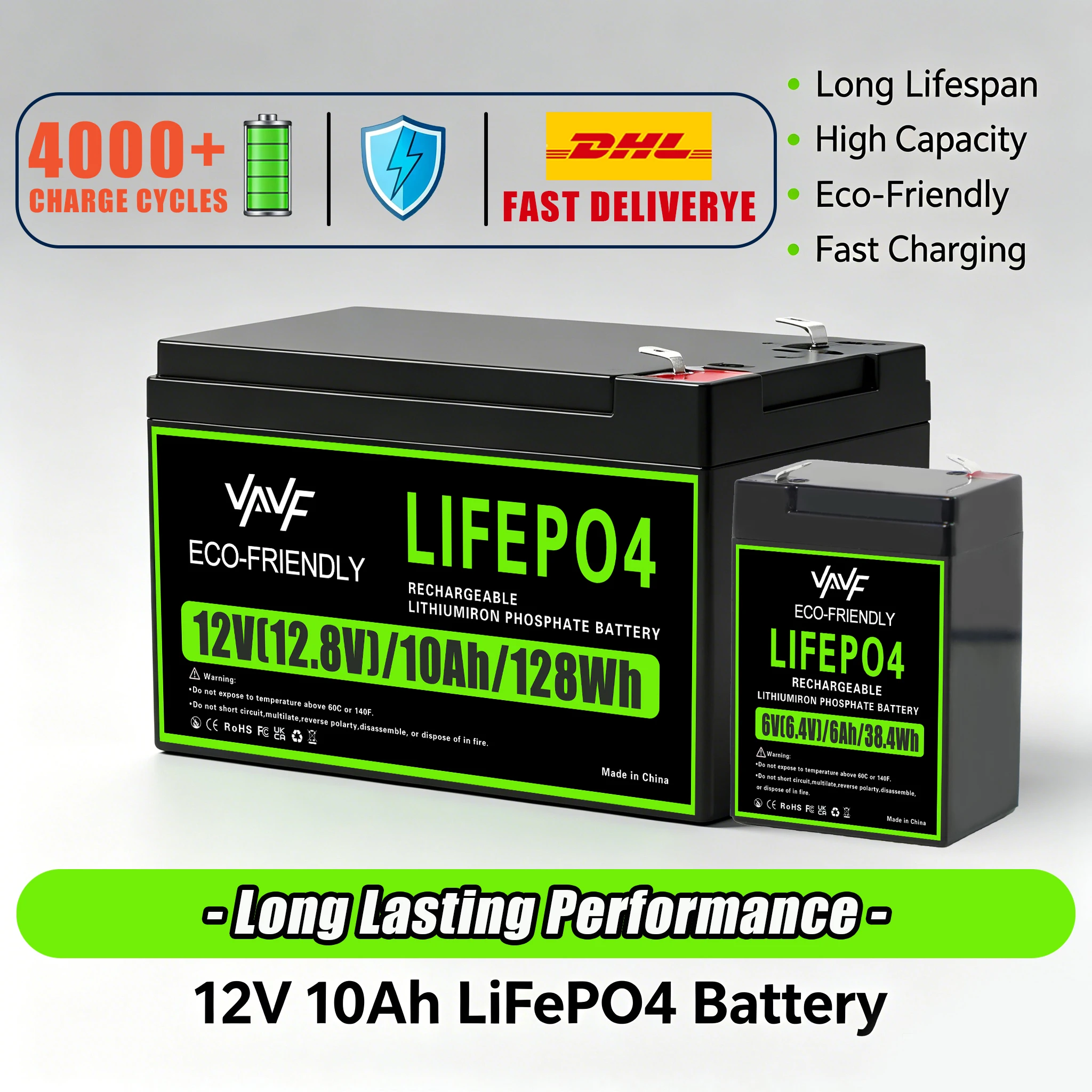 LiFePO4 Battery 12V 10000mAh Built-in Protection BMS⚡4000+CyclesFit for Solar Energy Systems,RV/Camper Vans,Marine Boats️
LiFePO4 Battery 12V 10000mAh Built-in Protection BMS⚡4000+CyclesFit for Solar Energy Systems,RV/Camper Vans,Marine Boats️