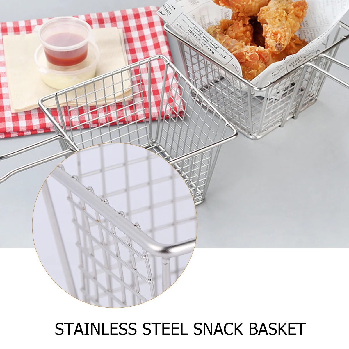 Stainless Steel Snack Basket Square Mesh Frying Strainer For Home Kitchen Restaurant Deep Fryer Cooking Tool Food Mesh
Stainless Steel Snack Basket Square Mesh Frying Strainer For Home Kitchen Restaurant Deep Fryer Cooking Tool Food Mesh