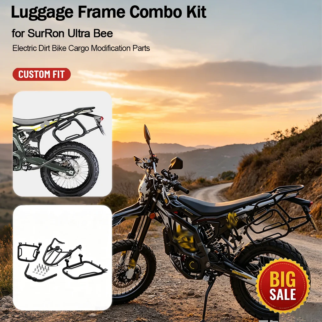 Top Case Rack Side Bag Holder Connect Support Frame Combo Kit for SurRon Ultra Bee Electric Dirt Bike Cargo Modification Parts
Top Case Rack Side Bag Holder Connect Support Frame Combo Kit for SurRon Ultra Bee Electric Dirt Bike Cargo Modification Parts