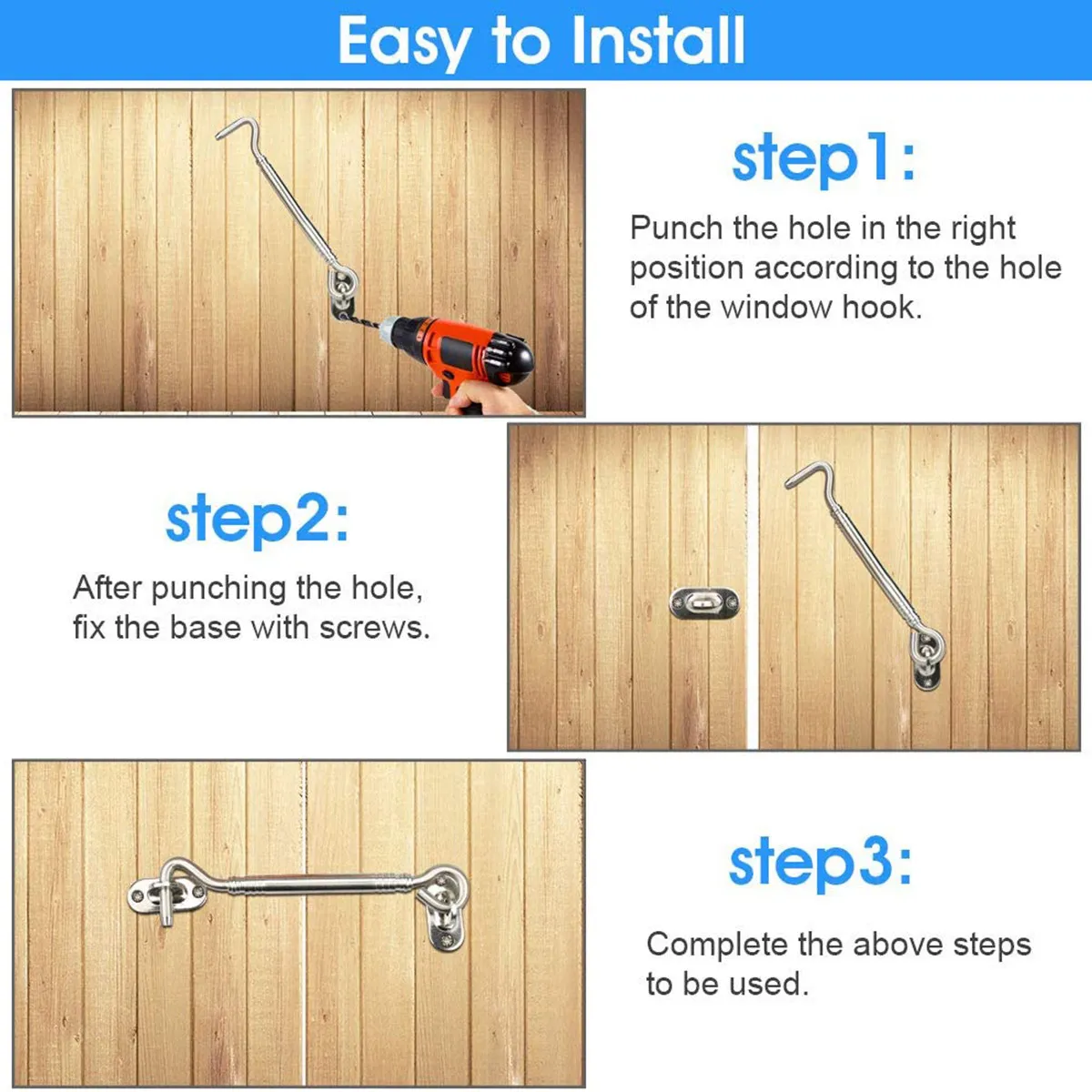 4pcs 4 Inch Stainless Steel Heavy Duty Door Latch For Gate Window Cabin Shed Doors Security Fastener Gate Latch Window Hook
4pcs 4 Inch Stainless Steel Heavy Duty Door Latch For Gate Window Cabin Shed Doors Security Fastener Gate Latch Window Hook
