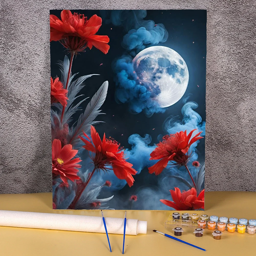 40x50 Oil Paint By Numbers Moon Scenery DIY Painting By Numbers On Canvas Number Drawing Painting Package Home Decor Red Flowers
40x50 Oil Paint By Numbers Moon Scenery DIY Painting By Numbers On Canvas Number Drawing Painting Package Home Decor Red Flowers