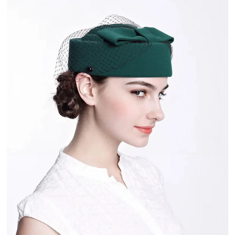 Korean Version Air Hostess Stewardess Cap British Style Bow Mesh Lace Wool Fascinator Small Top Hat for Women
Korean Version Air Hostess Stewardess Cap British Style Bow Mesh Lace Wool Fascinator Small Top Hat for Women