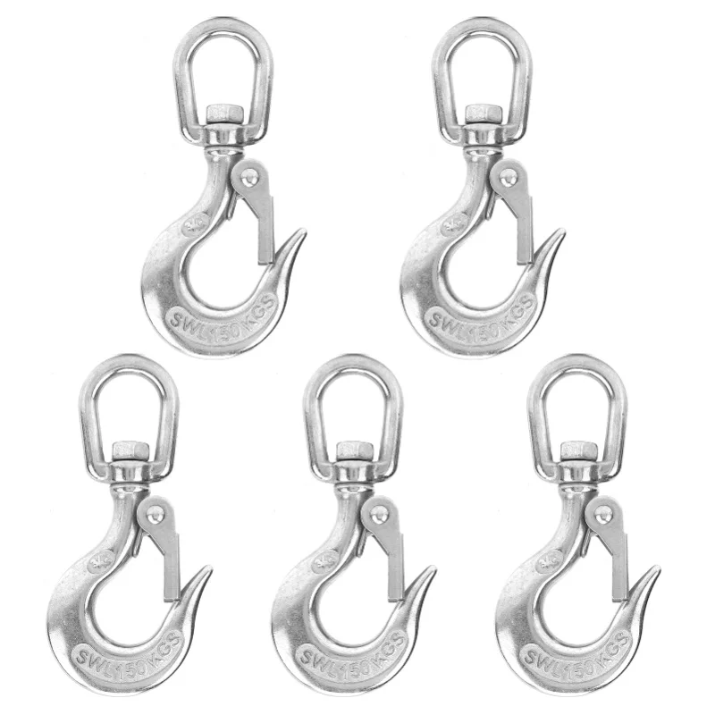 5pcs Stainless Steel Eye Slip Hook With Safety Latch Lifting Hoisting Chain Hooks
5pcs Stainless Steel Eye Slip Hook With Safety Latch Lifting Hoisting Chain Hooks