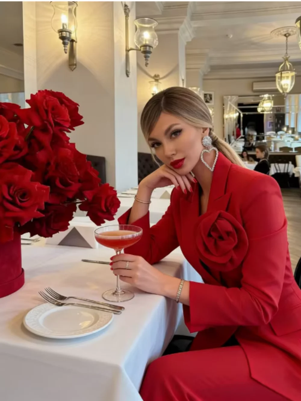 Fashion Hand Made Flowers Women's Suits Long Sleeve Peaked Lapel Pant Sets Plus Size Banquet Party Customized 2 Pieces
Fashion Hand Made Flowers Women's Suits Long Sleeve Peaked Lapel Pant Sets Plus Size Banquet Party Customized 2 Pieces