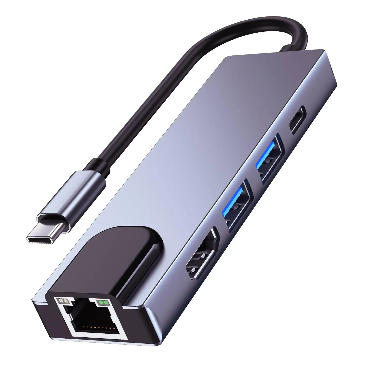 5 in1 USB C 4K HDMI Adapter with Ethernet Port,100W PD ,USB 3.0& 2.0 Ports ,for MacBook Pro,Chromebook, XPS,and USB C Devices
5 in1 USB C 4K HDMI Adapter with Ethernet Port,100W PD ,USB 3.0& 2.0 Ports ,for MacBook Pro,Chromebook, XPS,and USB C Devices