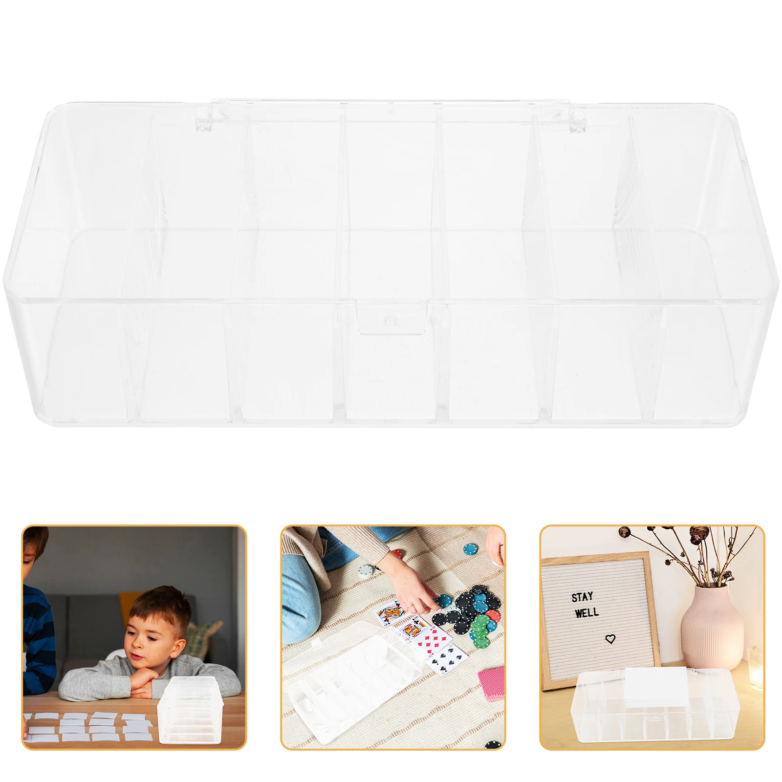 Plastic Storage Box Multi Grid Trading Organizer Game Cards Container Business Card Holder Compact Lightweight Card Box
Plastic Storage Box Multi Grid Trading Organizer Game Cards Container Business Card Holder Compact Lightweight Card Box