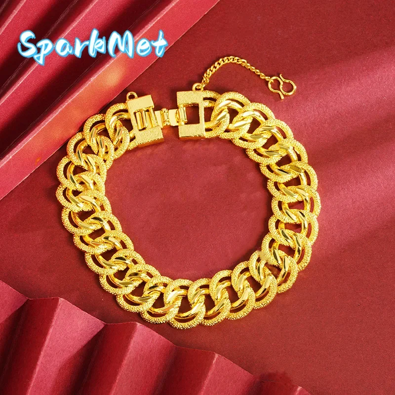 Sparkmet Men's 24K Gold AU999 Versatile Double-Buckle Boss Bracelet | Magnetic detachable chain with Zhouyi inscriptions
Sparkmet Men's 24K Gold AU999 Versatile Double-Buckle Boss Bracelet | Magnetic detachable chain with Zhouyi inscriptions