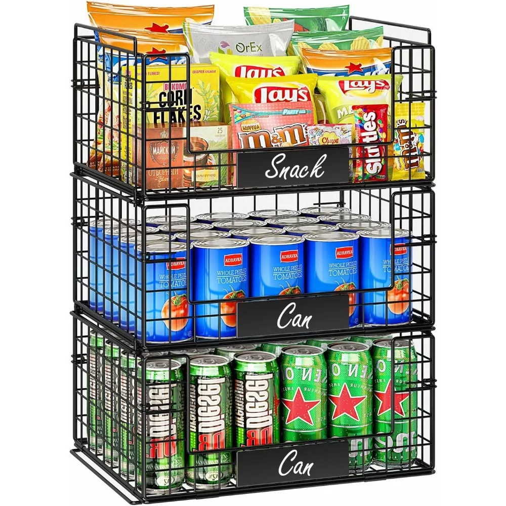 3 Pack XXL Stackable Wire Baskets with Handles for Pantry Storage and Organization, Fruit and Vegetable Basket with Name Plates
3 Pack XXL Stackable Wire Baskets with Handles for Pantry Storage and Organization, Fruit and Vegetable Basket with Name Plates
