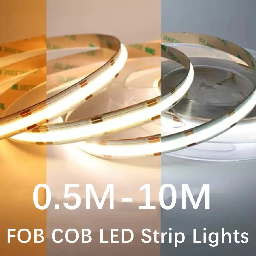 10M FOB COB LED Strip Lights DC24V RA98 High Density Flexible Tape 480/608 LEDs/m Linear Dimming 3000K TO 6000K For Room Decor
10M FOB COB LED Strip Lights DC24V RA98 High Density Flexible Tape 480/608 LEDs/m Linear Dimming 3000K TO 6000K For Room Decor