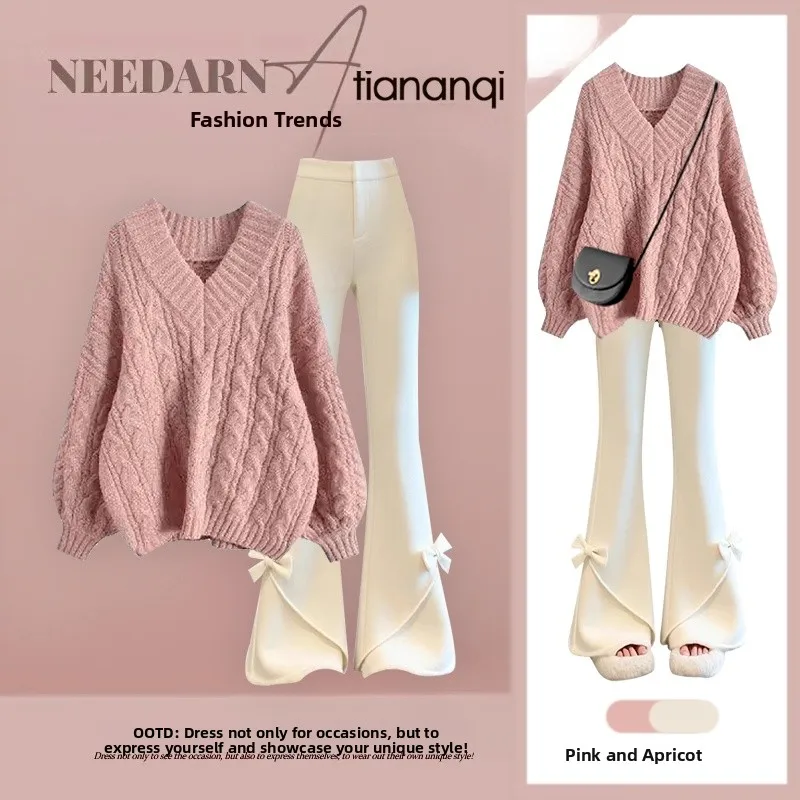 Winter Knitted Sweater And Wide Leg Pants Two Piece Set Korean Sle Gentle Faion Age Reducing Slimming Effect Ensemble
Winter Knitted Sweater And Wide Leg Pants Two Piece Set Korean Sle Gentle Faion Age Reducing Slimming Effect Ensemble