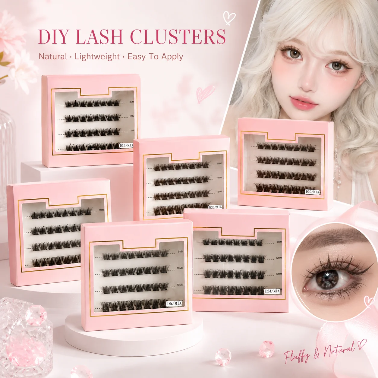Yiernuo Eyelashes Cluster Lashes Custom Private Label D Curl Cluster DIY Lash Extensions Tray Individual Fan Cluster
Yiernuo Eyelashes Cluster Lashes Custom Private Label D Curl Cluster DIY Lash Extensions Tray Individual Fan Cluster